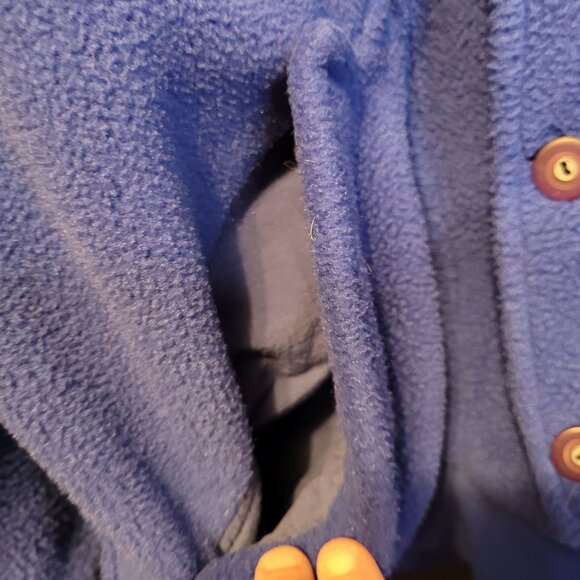 Retro Big Dogs Reversible Fleece Puffer Coat Neon Lime Green Polka Dot Dk Blue - Picture 16 of 16